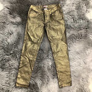 BONGO Girls Gold Foil Jeans | Kids Fashion Pants | Size 10